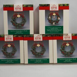Lot of 5 1990 Hallmark Little Frosty Friends Memory Wreath